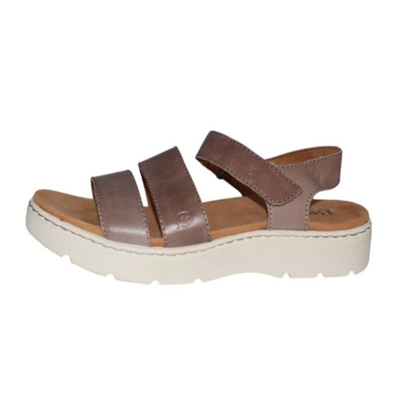 Born Comfort Sandals Brown Leather Platform Ankle Strap Womens 10 M - Picture 8 of 12